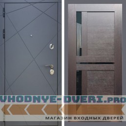 Входная дверь REX (Рекс) 13 Силк Титан сб-18 венге черное стекло
