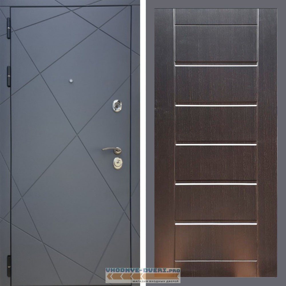 Входная дверь REX (Рекс) 13 Силк Титан сити 16 мм венге