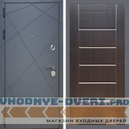 Входная дверь REX (Рекс) 13 Силк Титан сити 16 мм венге