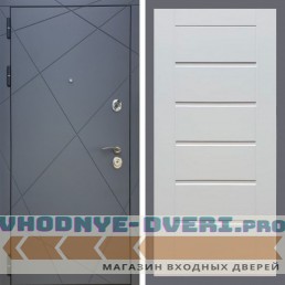 Входная дверь REX (Рекс) 13 Силк Титан сити 16 мм ясень белый