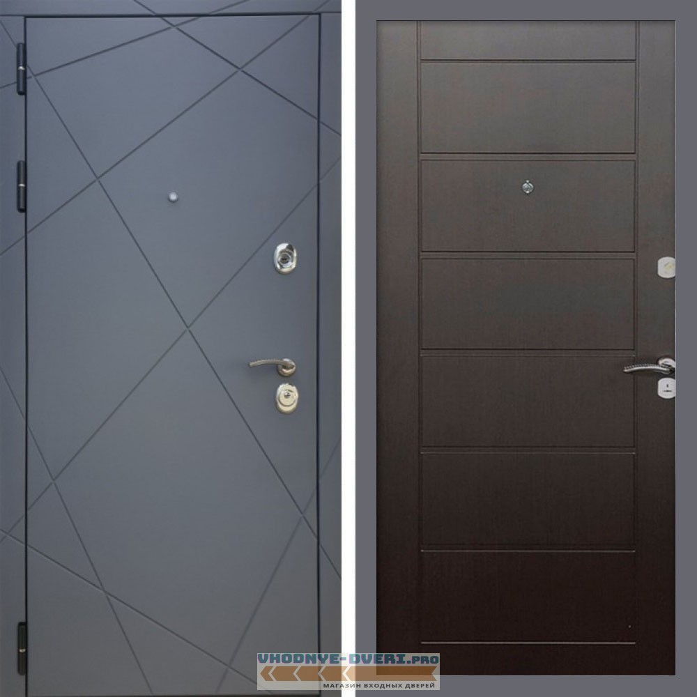 Входная дверь REX (Рекс) 13 Силк Титан сити 6 мм венге