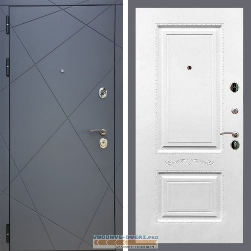 Входная дверь REX (Рекс) 13 Силк Титан смальта 04 белый матовый