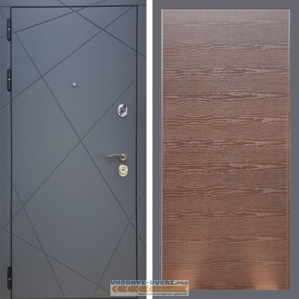 Входная дверь REX (Рекс) 13 Силк Титан Венге поперечный гладкая