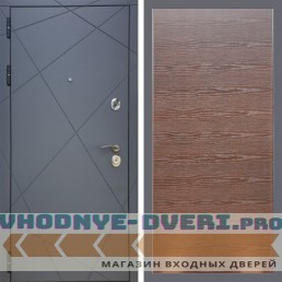 Входная дверь REX (Рекс) 13 Силк Титан Венге поперечный гладкая