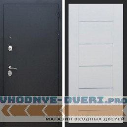 Входная дверь REX (Рекс) 1А Муар Чёрный B03 молдинги белый ясень