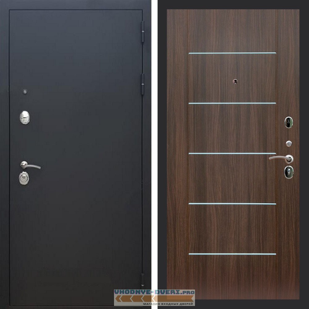 Входная дверь REX (Рекс) 1А Муар Чёрный B03 молдинг эковенге