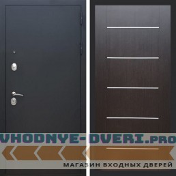 Входная дверь REX (Рекс) 1А Муар Чёрный B03 молдинг венге