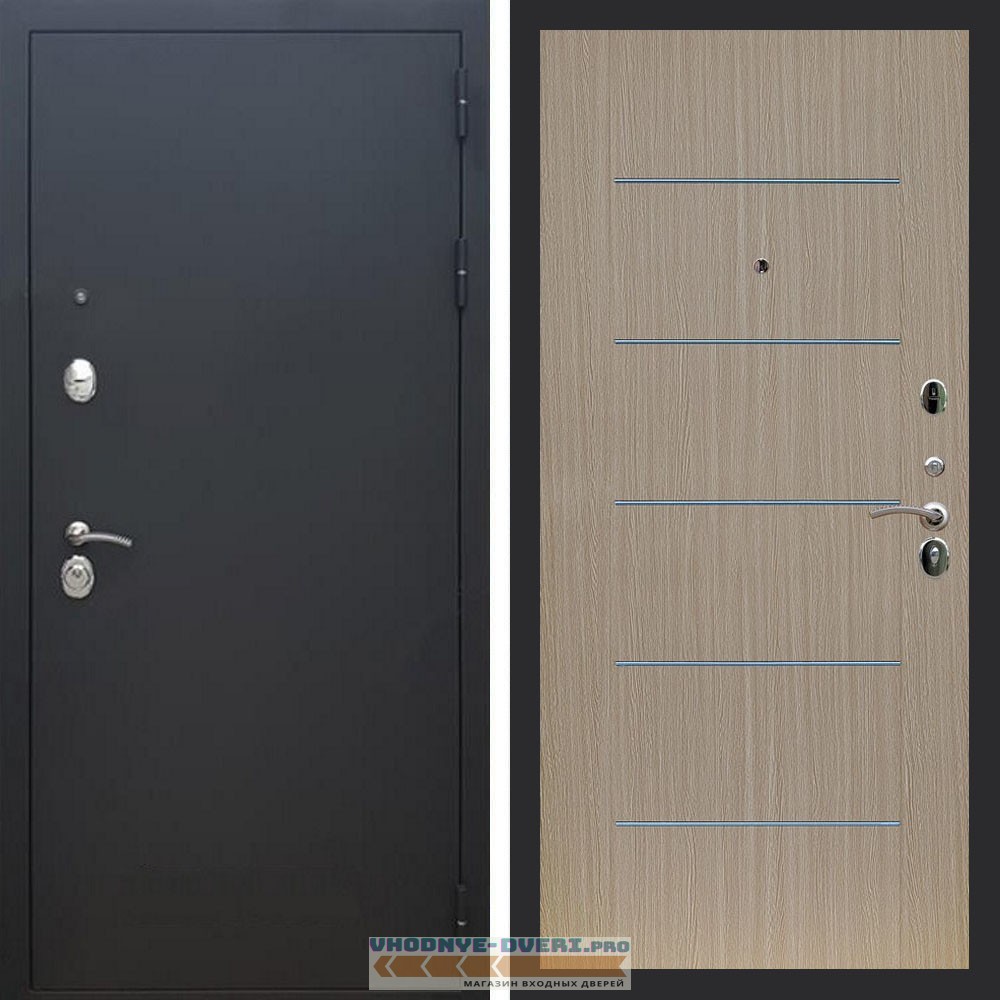 Входная дверь REX (Рекс) 1А Муар Чёрный B03 молдинги венге светлый