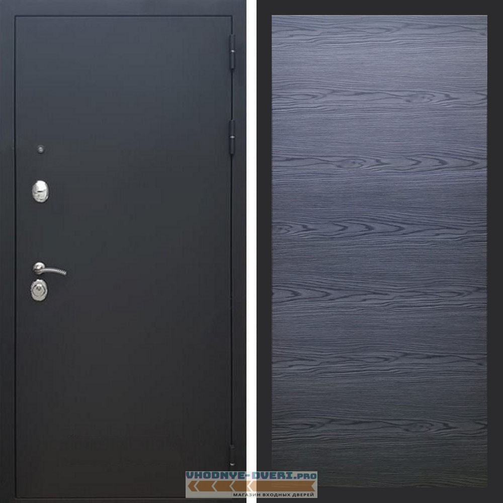 Входная дверь REX (Рекс) 1А Муар Чёрный дуб тангент черный горизонт софт