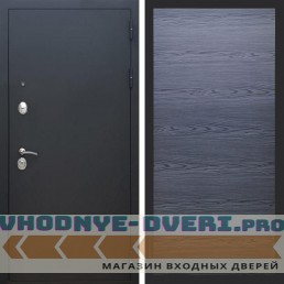 Входная дверь REX (Рекс) 1А Муар Чёрный дуб тангент черный горизонт софт