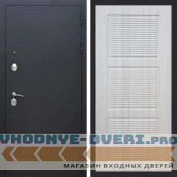 Входная дверь REX (Рекс) 1А Муар Чёрный фл-1 беленый дуб