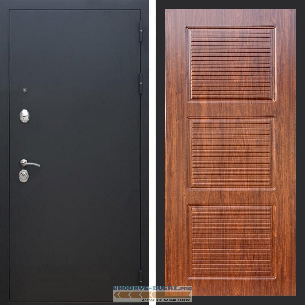 Входная дверь REX (Рекс) 1А Муар Чёрный фл-1 мореная берёза