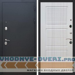 Входная дверь REX (Рекс) 1А Муар Чёрный фл-1 Сандал светлый