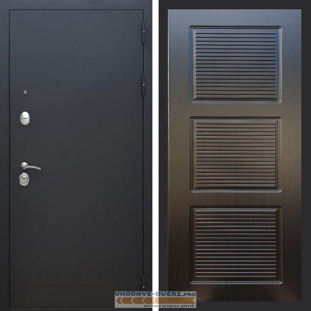 Входная дверь REX (Рекс) 1А Муар Чёрный фл-1 венге