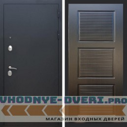 Входная дверь REX (Рекс) 1А Муар Чёрный фл-1 венге