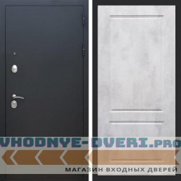 Входная дверь REX (Рекс) 1А Муар Чёрный фл-117 бетон светлый