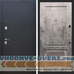 Входная дверь REX (Рекс) 1А Муар Чёрный ФЛ-117 бетон темный