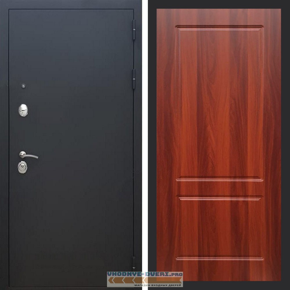 Входная дверь REX (Рекс) 1А Муар Чёрный фл-117 итальянский орех