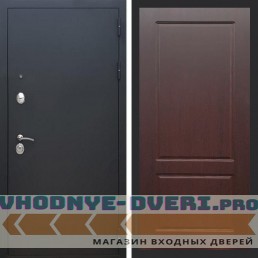 Входная дверь REX (Рекс) 1А Муар Чёрный фл-117 орех премиум