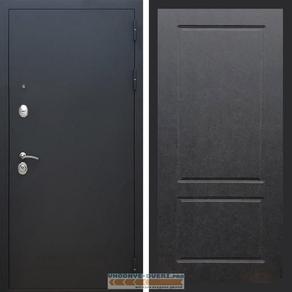 Входная дверь REX (Рекс) 1А Муар Чёрный фл-117 штукатурка графит