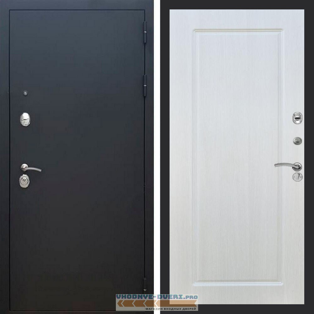 Входная дверь REX (Рекс) 1А Муар Чёрный ФЛ-119 Лиственница бежевая