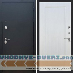 Входная дверь REX (Рекс) 1А Муар Чёрный ФЛ-119 Лиственница бежевая