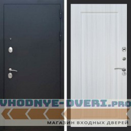 Входная дверь REX (Рекс) 1А Муар Чёрный ФЛ-119 Сандал светлый