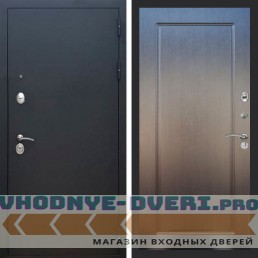 Входная дверь REX (Рекс) 1А Муар Чёрный ФЛ-119 Венге