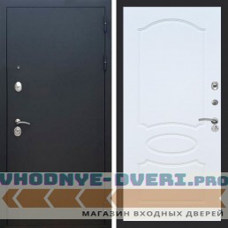 Входная дверь REX (Рекс) 1А Муар Чёрный ФЛ-128 белый ясень