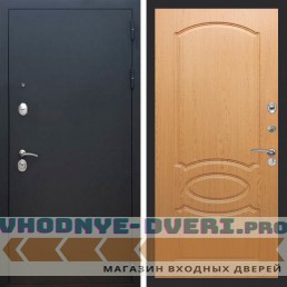 Входная дверь REX (Рекс) 1А Муар Чёрный ФЛ-128 Дуб светлый
