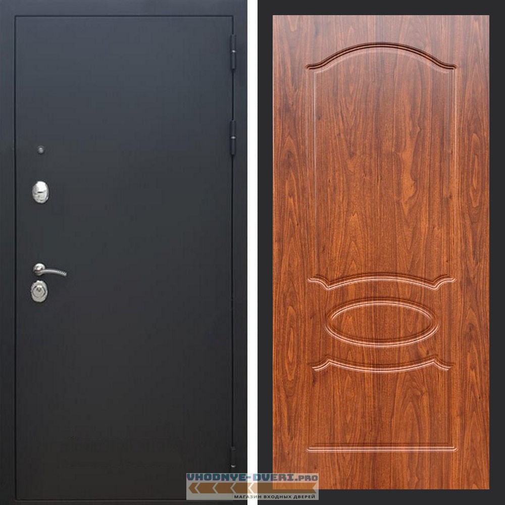 Входная дверь REX (Рекс) 1А Муар Чёрный ФЛ-128 мореная береза