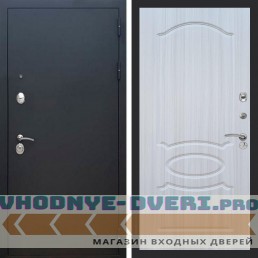 Входная дверь REX (Рекс) 1А Муар Чёрный ФЛ-128 Сандал светлый