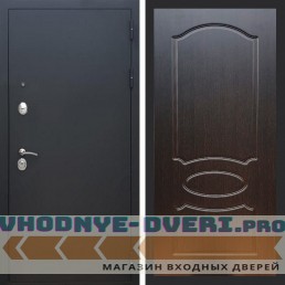Входная дверь REX (Рекс) 1А Муар Чёрный ФЛ-128 венге