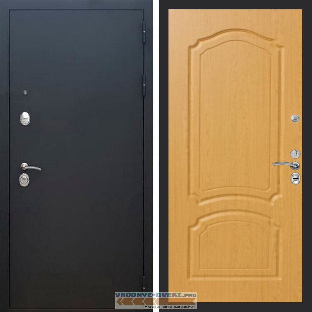 Входная дверь REX (Рекс) 1А Муар Чёрный ФЛ-140 дуб