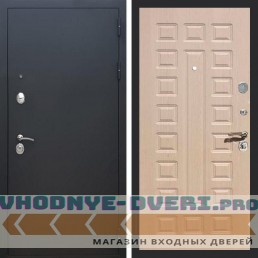 Входная дверь REX (Рекс) 1А Муар Чёрный ФЛ-183 беленый дуб