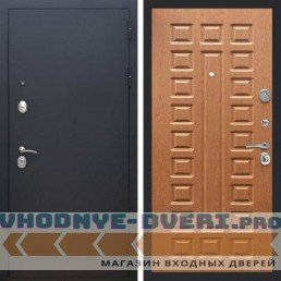 Входная дверь REX (Рекс) 1А Муар Чёрный ФЛ-183 орех темный