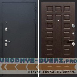 Входная дверь REX (Рекс) 1А Муар Чёрный ФЛ-183 венге