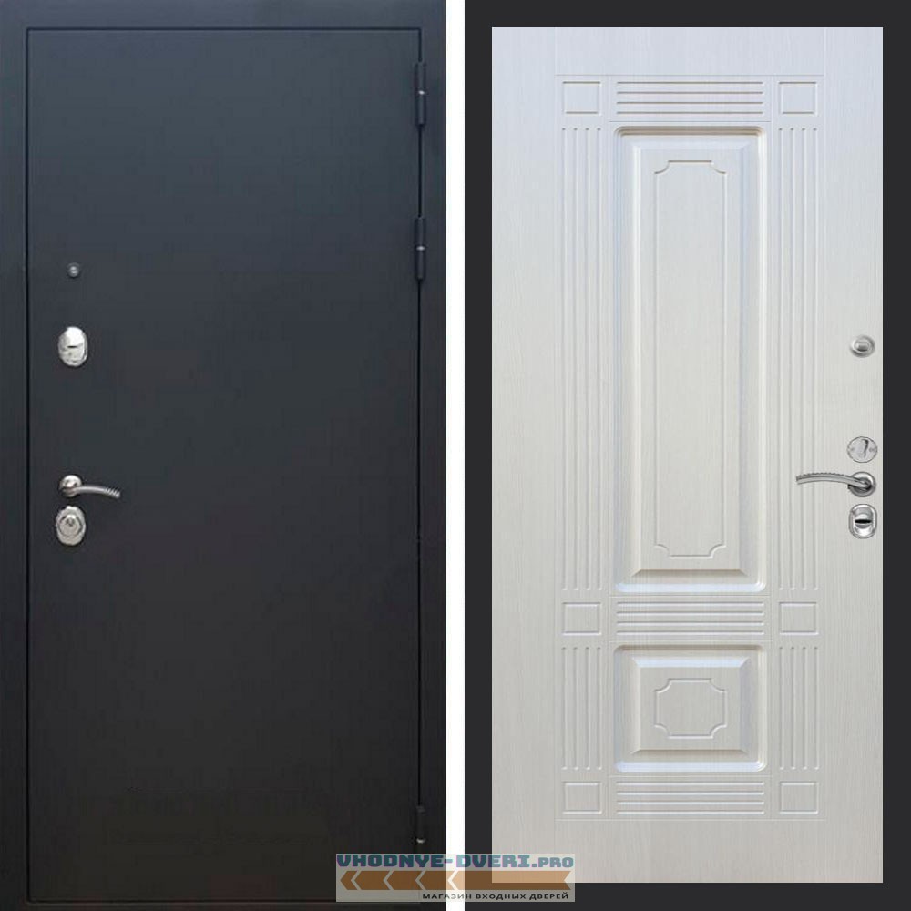 Входная дверь REX (Рекс) 1А Муар Чёрный ФЛ-2 Лиственница