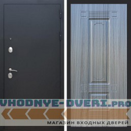 Входная дверь REX (Рекс) 1А Муар Чёрный фл-2 сандал серый 16 мм