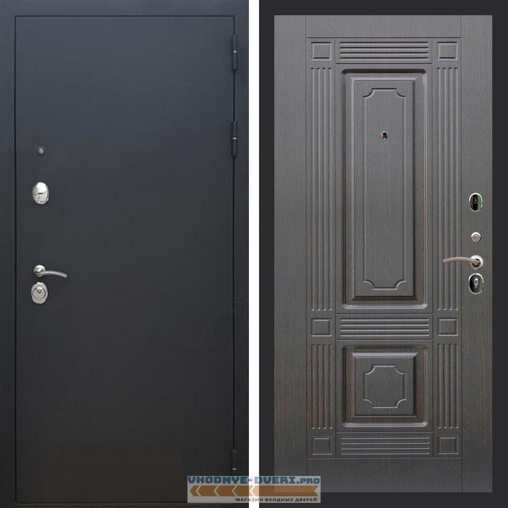 Входная дверь REX (Рекс) 1А Муар Чёрный фл-2 венге 16 мм