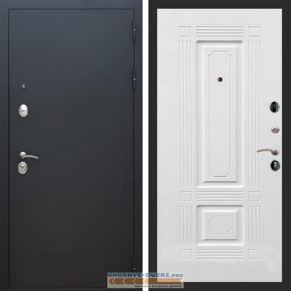 Входная дверь REX (Рекс) 1А Муар Чёрный фл-2 ясень белый 16 мм