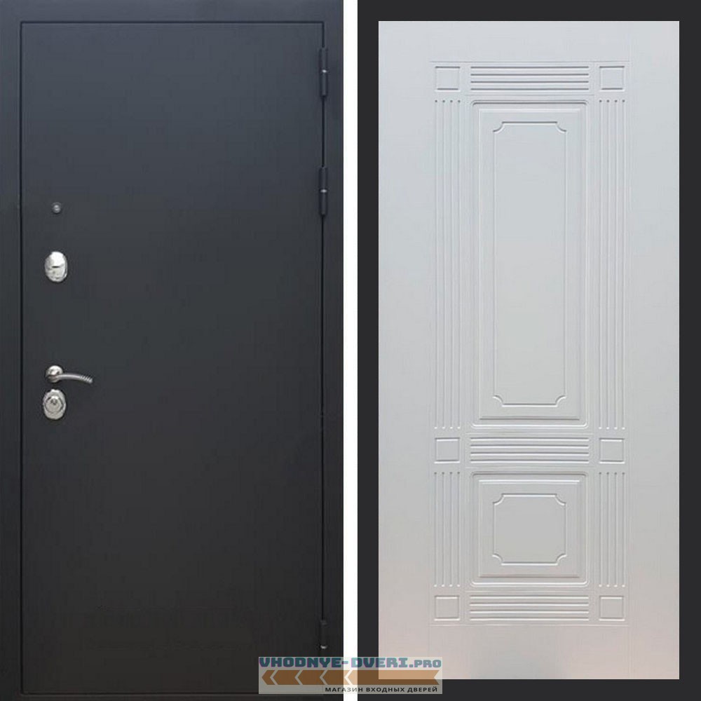 Входная дверь REX (Рекс) 1А Муар Чёрный фл-2 ясень белый 6 мм