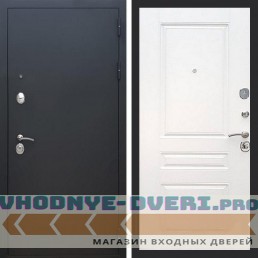 Входная дверь REX (Рекс) 1А Муар Чёрный ФЛ-243 белый ясень