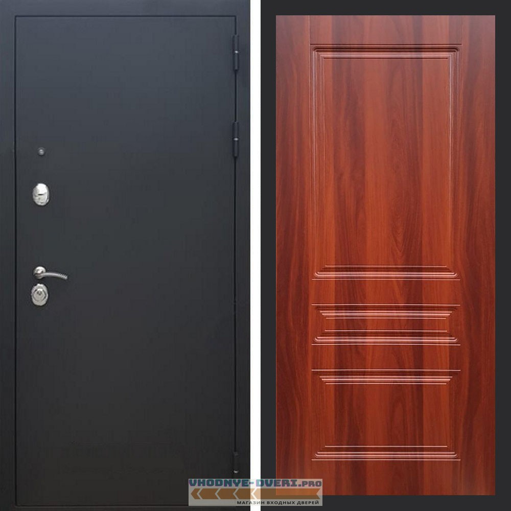 Входная дверь REX (Рекс) 1А Муар Чёрный ФЛ-243 итальянский орех