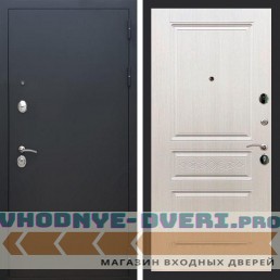 Входная дверь REX (Рекс) 1А Муар Чёрный ФЛ-243 лиственница беж с узором