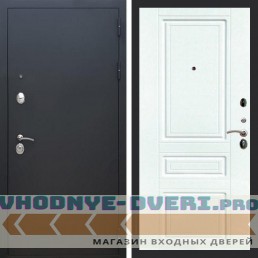 Входная дверь REX (Рекс) 1А Муар Чёрный ФЛ-243 белый матовый