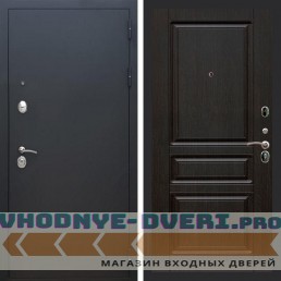 Входная дверь REX (Рекс) 1А Муар Чёрный ФЛ-243 венге