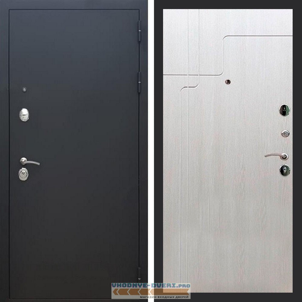 Входная дверь REX (Рекс) 1А Муар Чёрный ФЛ-246 лиственница беж