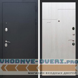 Входная дверь REX (Рекс) 1А Муар Чёрный ФЛ-246 лиственница беж