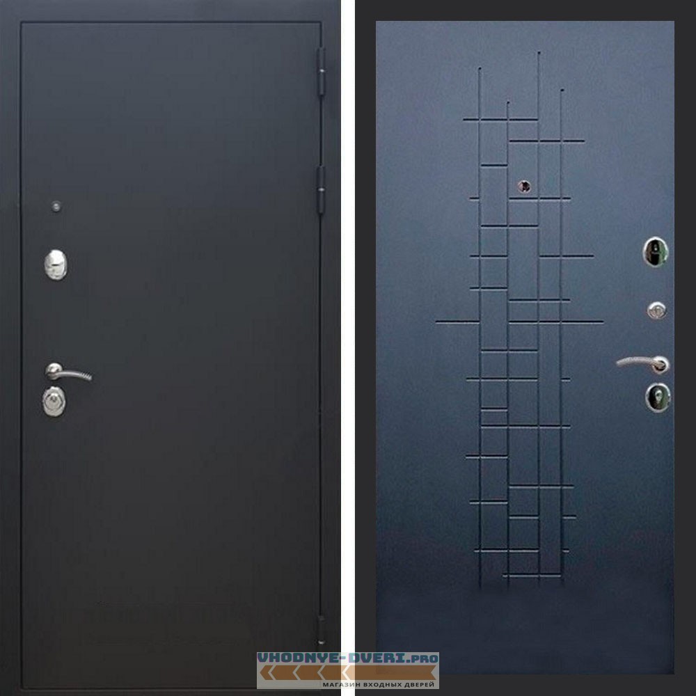 Входная дверь REX (Рекс) 1А Муар Чёрный ФЛ-289 ясень черный